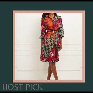 ⬇️🎉HP X 2🎉Petite Mixed Print Shirt Dress